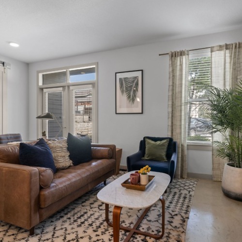 living room with couch and coffee table