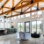 Large clubhouse with wall of windows.